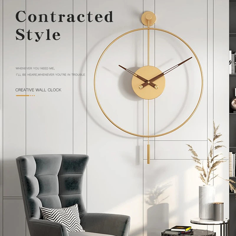 Large Wall Clock Nordic Modern Design Spanish Home Living Room Decoration Mute Big Size Wall Clock Minimalism Watchs Crafts