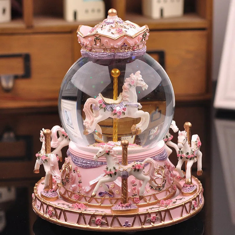 Merry-Go-Round Carousel Music Box Crystal Ball Festival & Birthday Gift Christmas Gift Valentine's gift