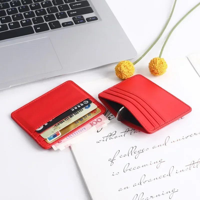 1Pcs Pu leather ID Card Holder Candy Color Bank Credit Card Box Multi Slot Slim Card Case Wallet Women Men Business Card Cover