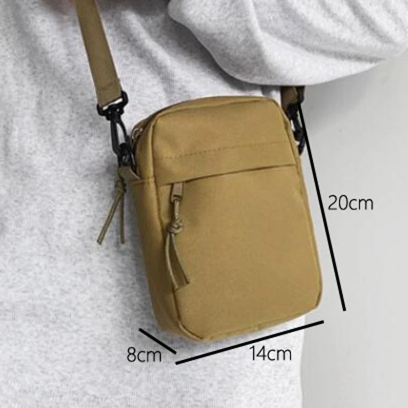 Sac à bandoulière en toile pour hommes, sacoche décontractée, petite pochette à fermeture éclair, Simple, petit sac à bandoulière