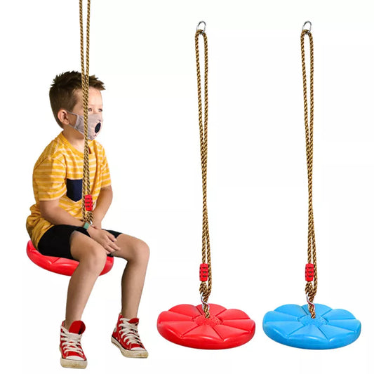 Children's Disc Swing Kid Indoor and Outdoor Sports Red Blue Thickened Octagonal Petal Swing Hanging Swing Toys Rocking Chair