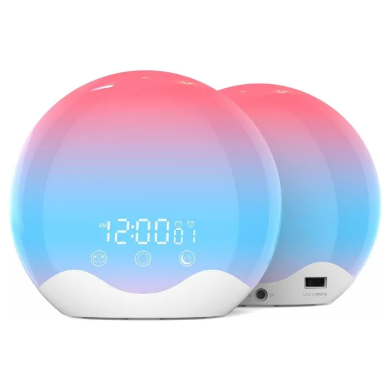 Sunrise Alarm Clock Wake Up Light with Touch Control Dual-Sided Natural Light for Kids Heavy Sleepers with 12-Color Night Light