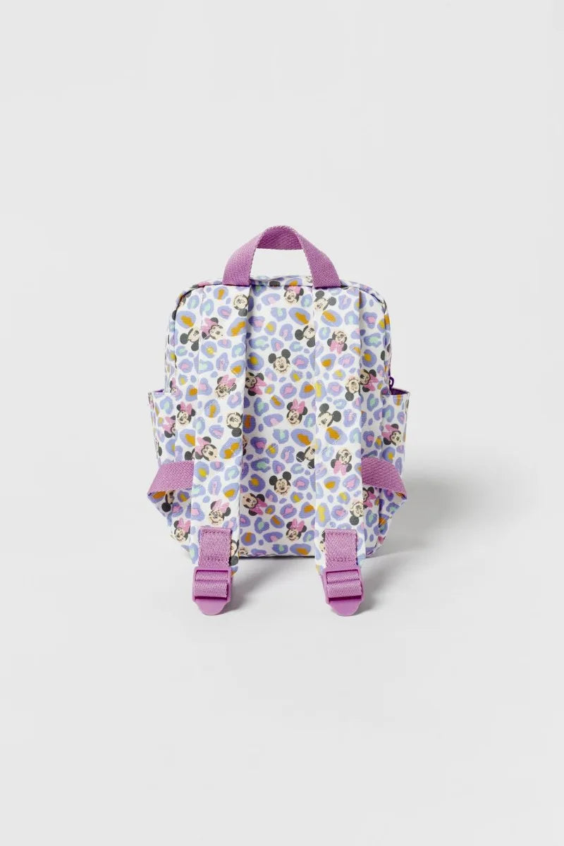 Mochila para niños de Mickey y Minnie de Disney, bolso escolar para bebé con estampado de dibujos animados para niñas, almacenamiento de libros de gran capacidad