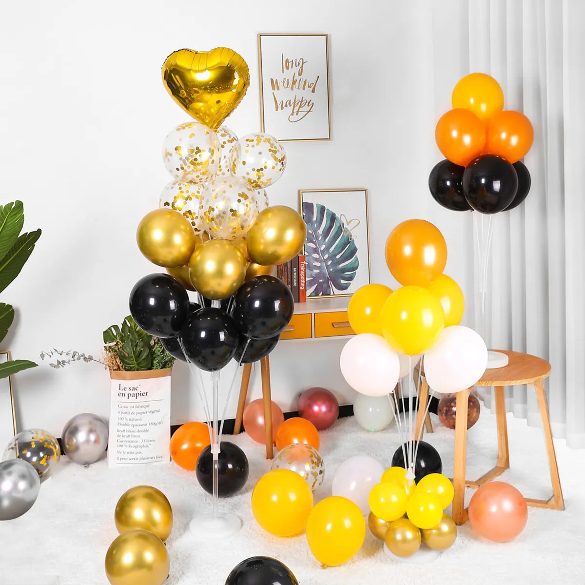 Support de ballons d'anniversaire, Tubes de bâtons de ballons, décoration de fête d'anniversaire de mariage, réception-cadeau pour bébé pour enfants