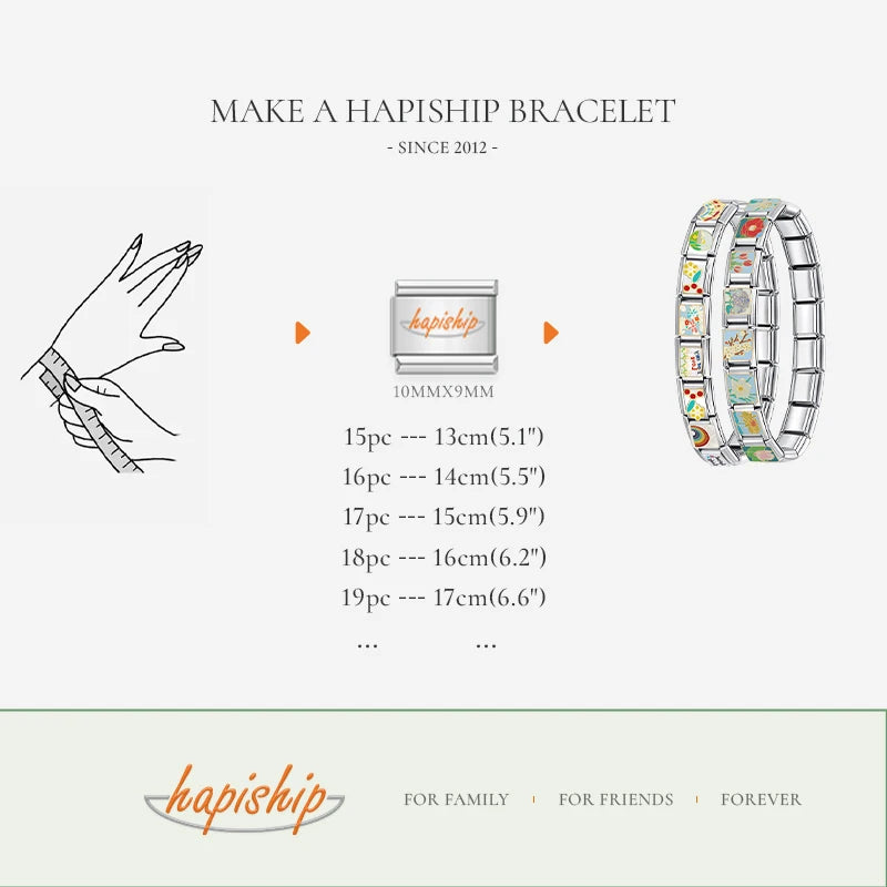 Hapiship-abalorio de comida, hamburguesa, helado, eslabones italianos, apto para pulsera de 9mm, joyería de acero inoxidable, fabricación artesanal, DJ585, novedad de 2022