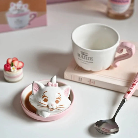 400ML New Anime Cartoon Disney Marie Cat Ceramic coffee cup Big Face Bowl Cute Home Rice Bowl Salad Fruit Bowl Ceramic Bowl