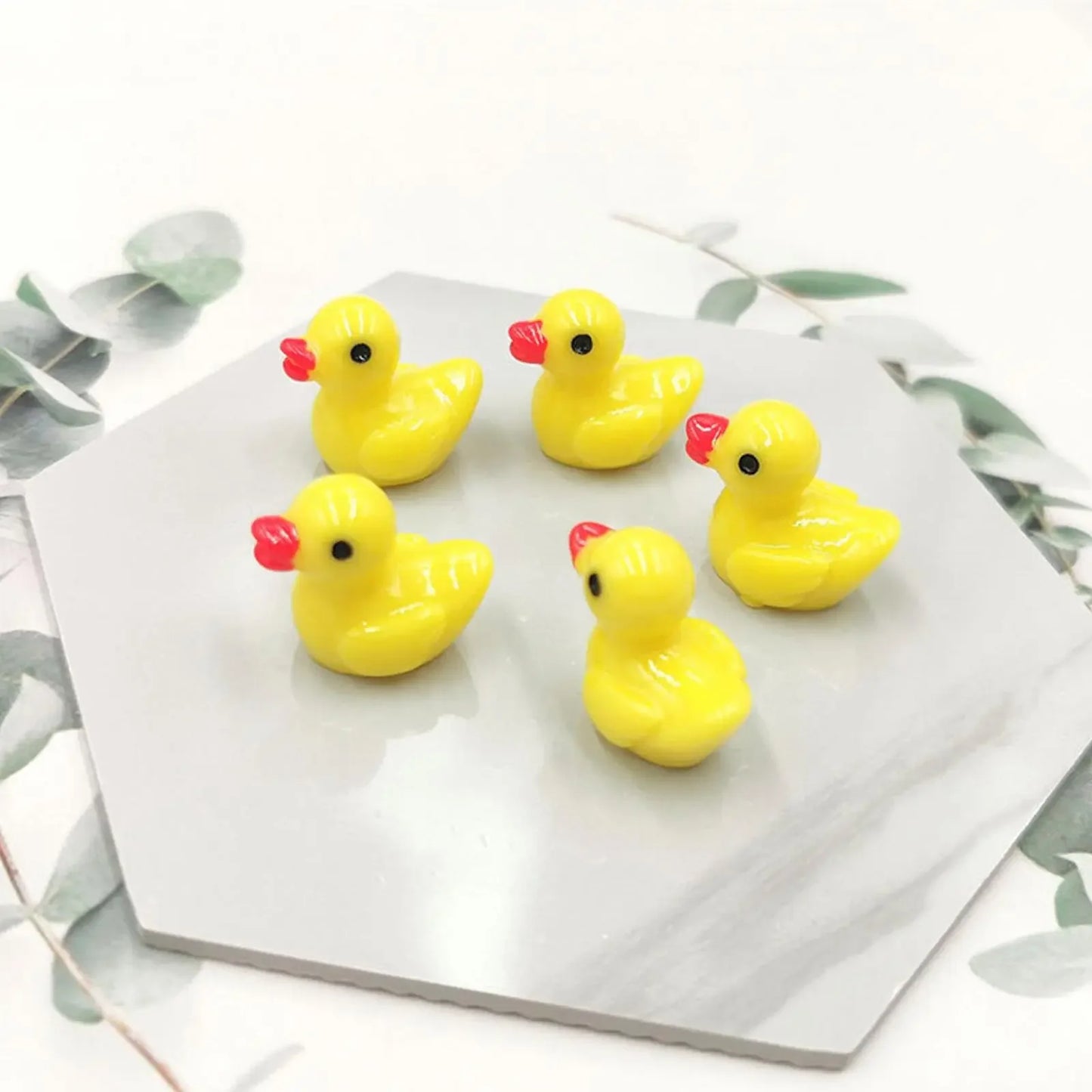 Figurines miniatures d'ornement de Mini canard jaune, 50/100 pièces, petit canard, résine, artisanat, Micro paysage, décoration de la maison