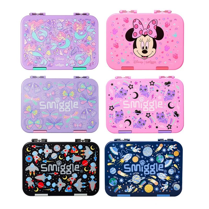 Caja de comida genuina de Disney Australia Smiggle Mermaid Mickey Mouse, lonchera de calidad alimentaria, lonchera para picnic de primavera y otoño, regalo