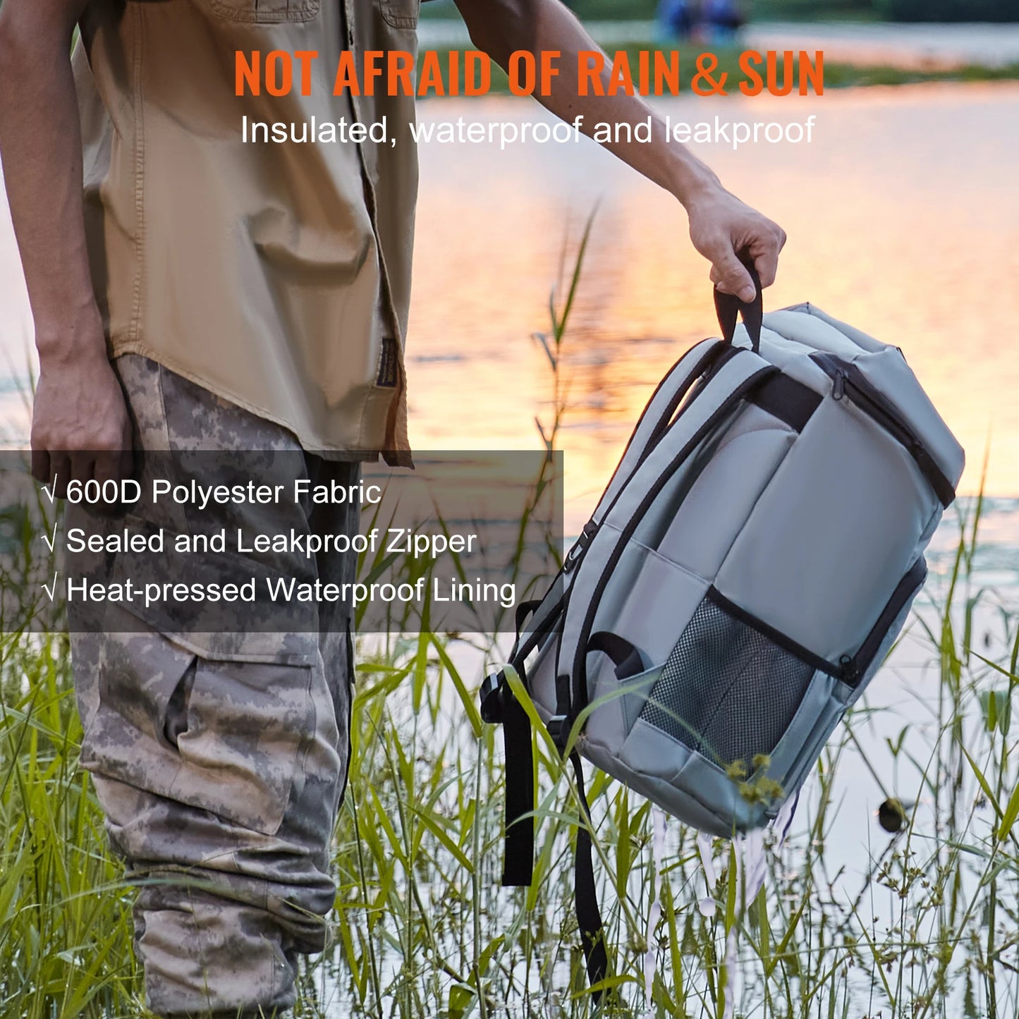 VEVOR 20L Refrigerator Bag Waterproof Cooler Backpack Large Capacity Thermal Isothermal Soft Insulated Cooler Bag for Outdoor