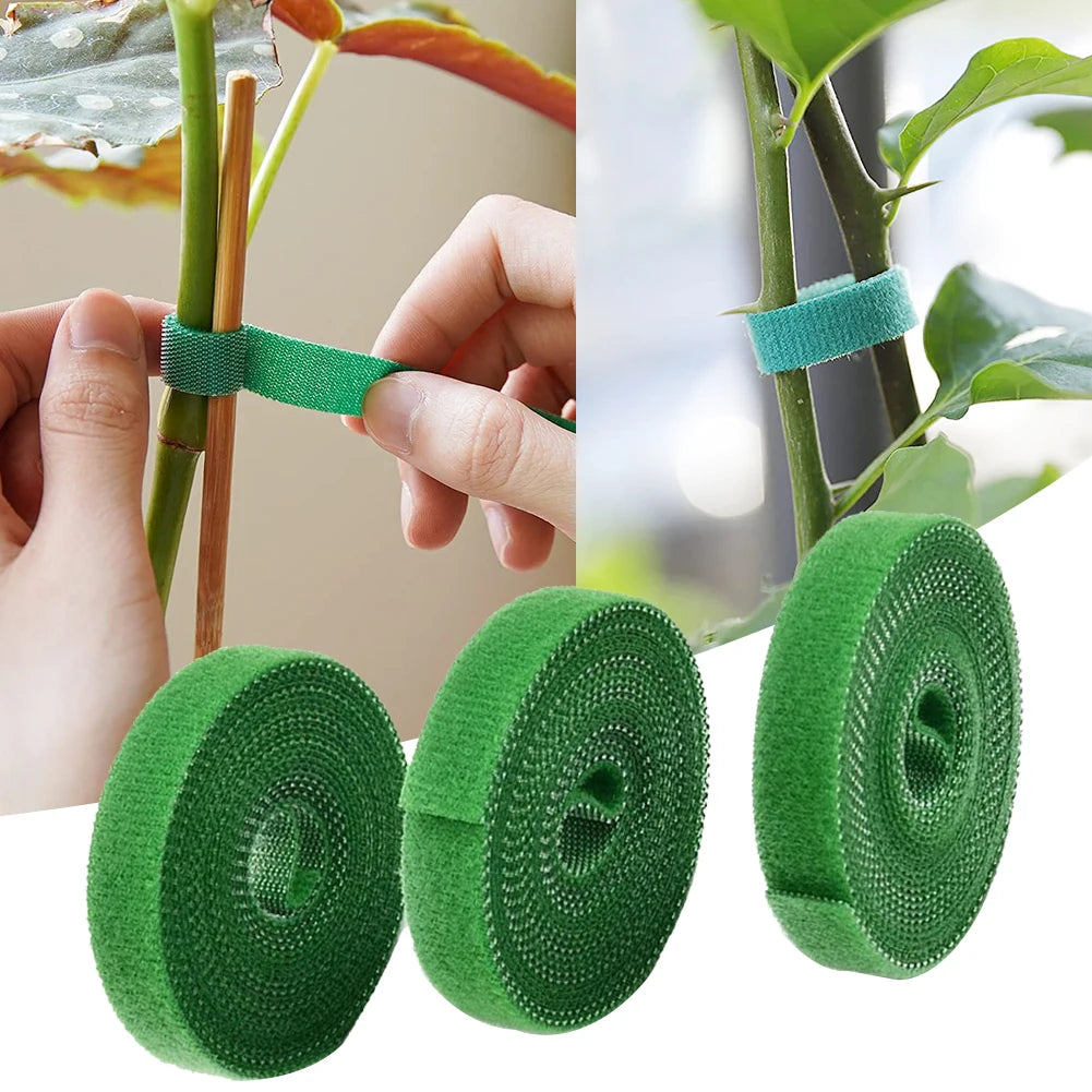 3 rollos de cordel verde para jardín, lazos para plantas, vendaje de nailon para plantas, gancho para jardín, lazo, envoltura de caña de bambú, soporte, accesorios de jardín