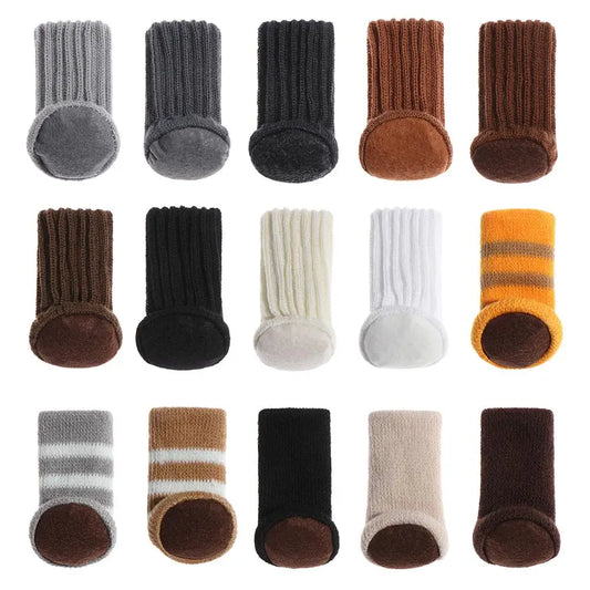 4PCS Universal Leg Sock Protective Case Knitting Chair Foot Cover Non-Slip Floor Furniture Protector Home Decor