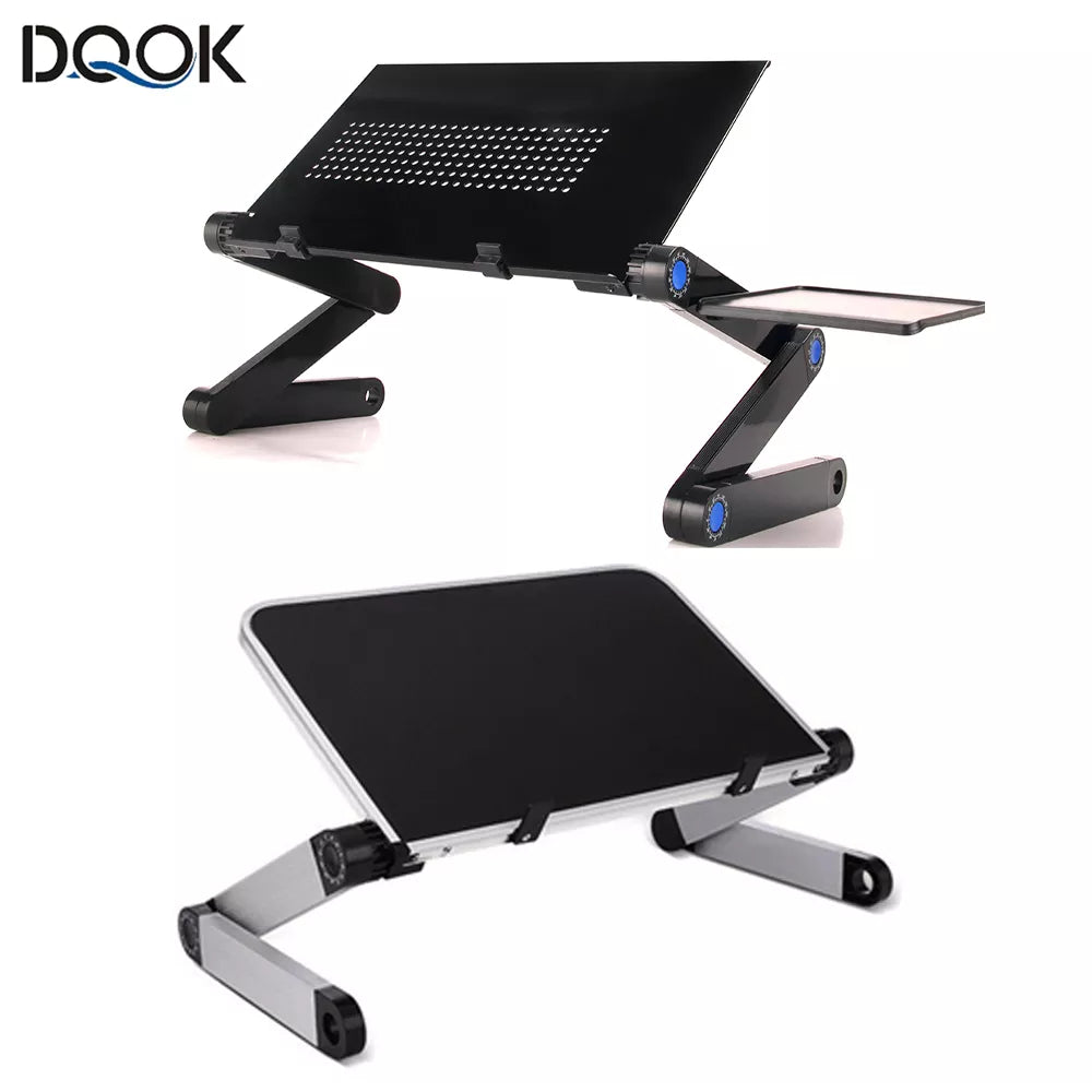 Soporte de escritorio ajustable para ordenador portátil, escritorio ergonómico de aluminio para TV, cama, sofá, PC, Notebook, soporte de escritorio con alfombrilla para ratón