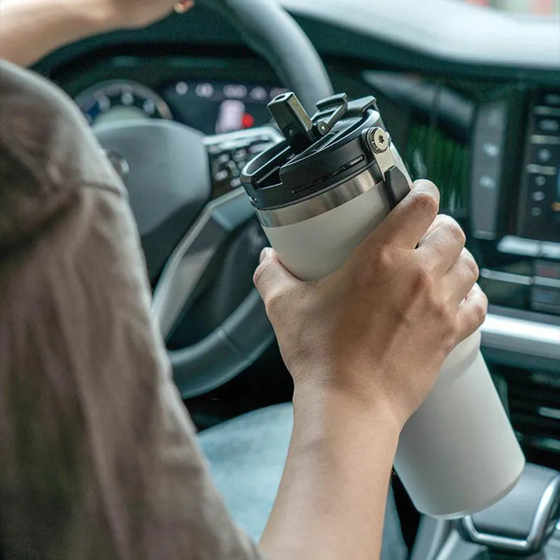 Tyeso tasse à café bouteille Thermos en acier inoxydable Double couche isolation tasse de voyage froide et chaude flacon à vide bouteille d'eau de voiture