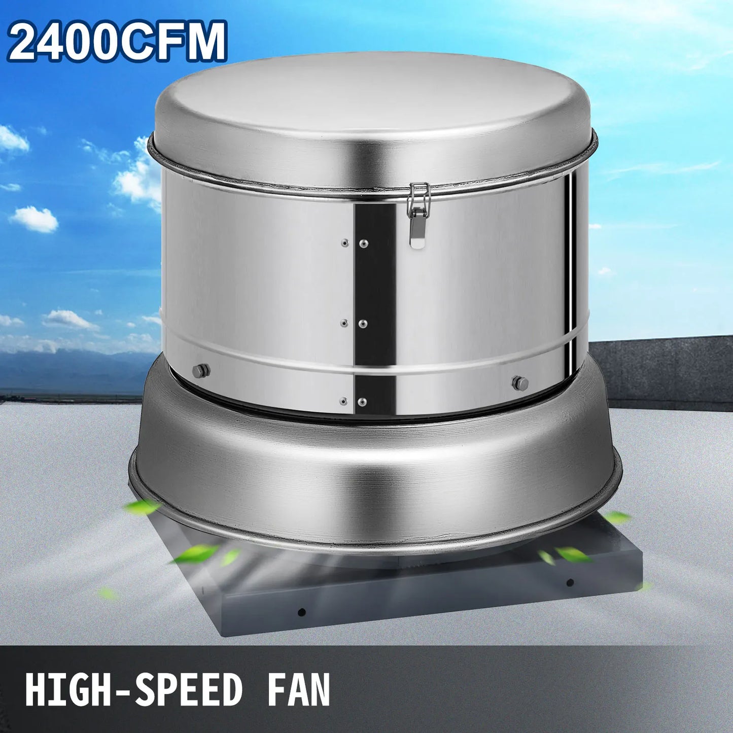 VEVOR 1400/2400 CFM Roof Fan Up-blast Restaurant Exhaust Fans with High Speed 250W