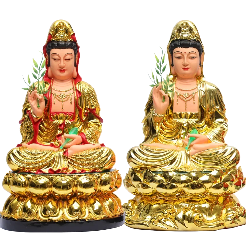 30CM/11.8 "(H) culte à domicile du Temple du bouddha Guanyin résine faite à la main Guanyin Bodhisattva ornements ménagers Nanhai Guanyin dieu