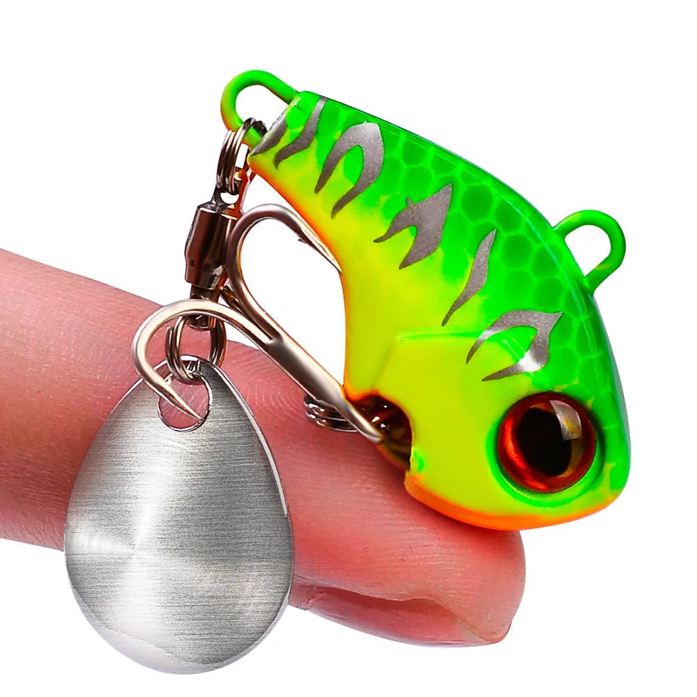 Señuelos de Pesca bamboleo giratorio Metal Vib vibración cebo Pesca de invierno 6g 15g 28g cebos duros artificiales Spinner cuchara señuelo Pesca