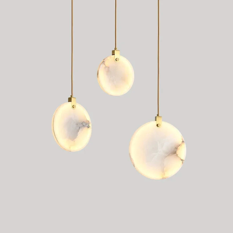 Lampe LED suspendue en marbre au design moderne, luminaire décoratif d'intérieur, idéal pour un salon, une chambre à coucher, une salle à manger, des escaliers, des escaliers ou une cuisine