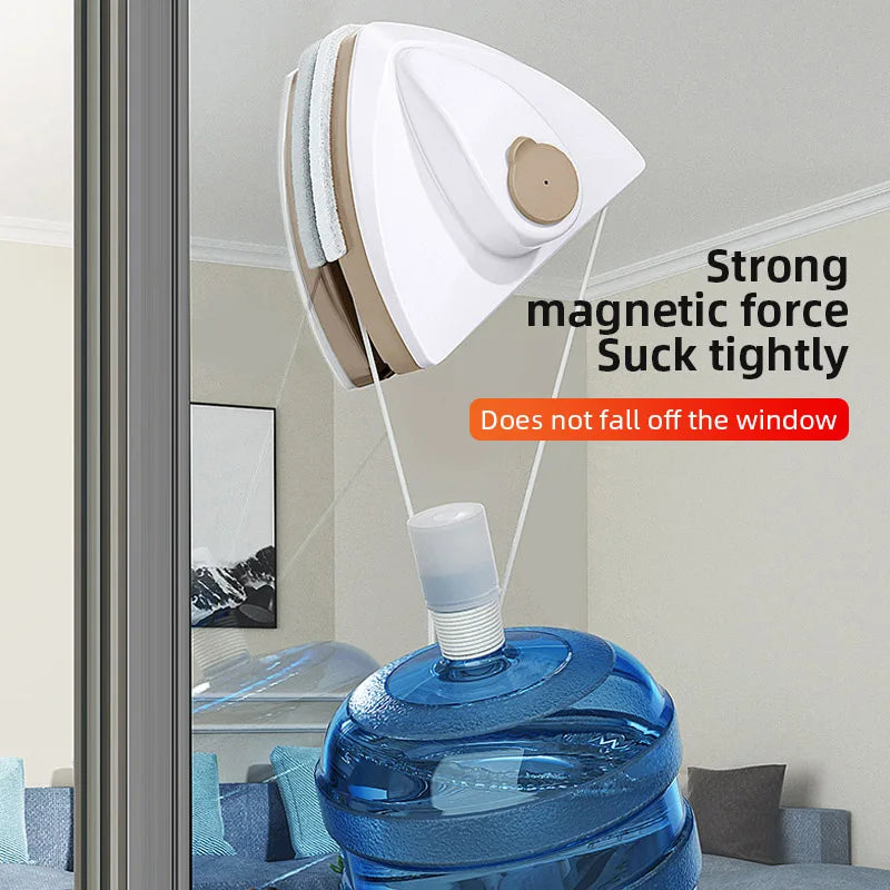 Magnetic Window Cleaner Brush Double-Side Automatic Water Discharge Wiper Glass Window Brush Cleaning Household Tools Cleaning