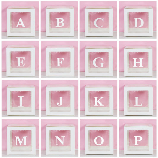 Transparent Letter Balloon Box Baby Shower Decorations Happy Birthday Wedding EID Decor 1st Birthday Party Supplies Balloon Box