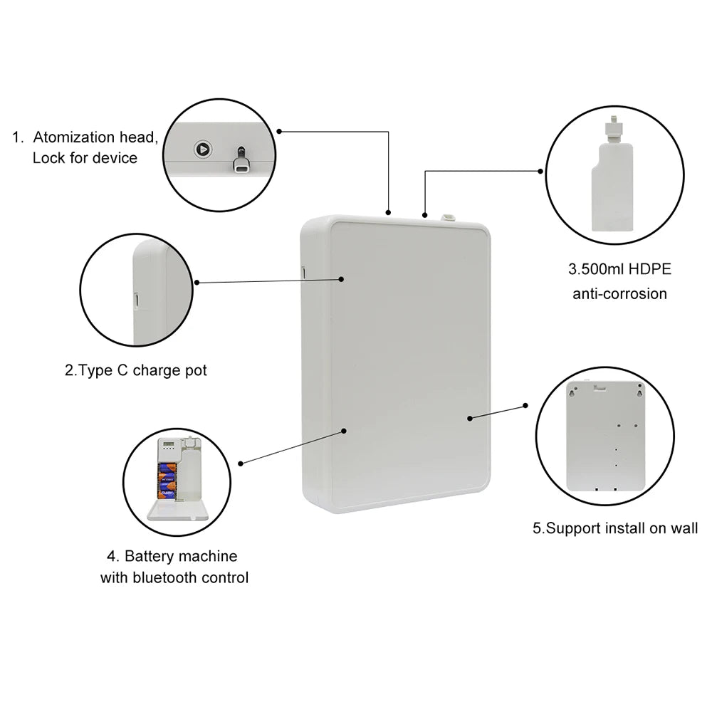 Machine intelligente d'aromathérapie d'huile essentielle 500ML Bluetooth WIFI APP contrôle diffuseur de parfum hôtel Commercial salle de bain bureau