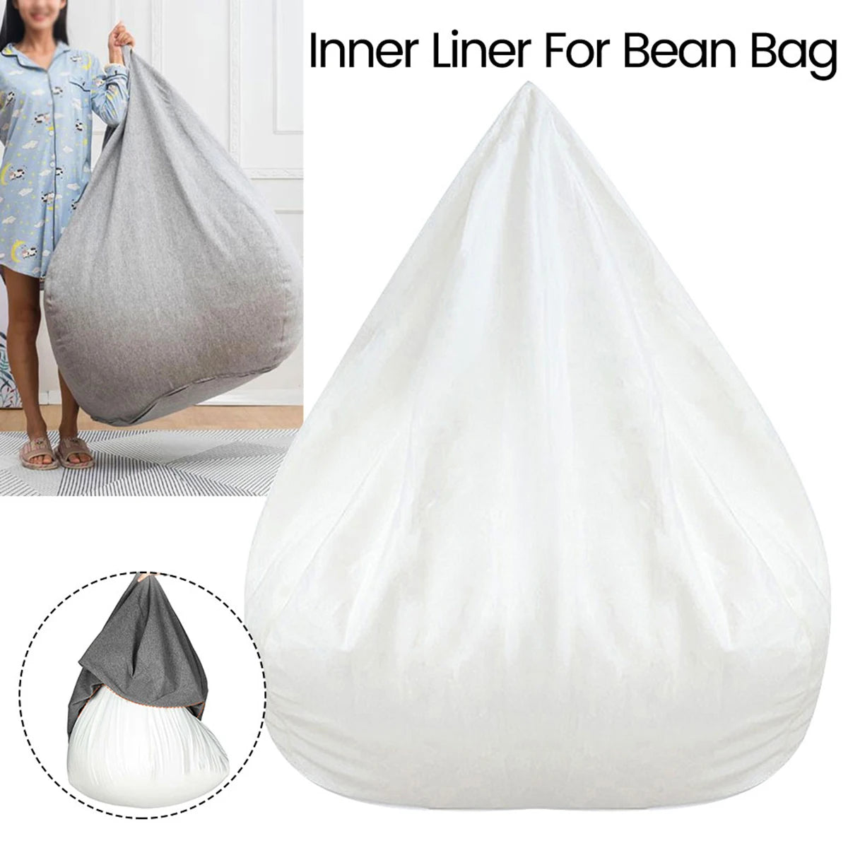 Reemplazo de sofá interior sin relleno, sofá perezoso lavable y extraíble, forro interior para bolsa de frijol, sofá, silla, PUF, sofá