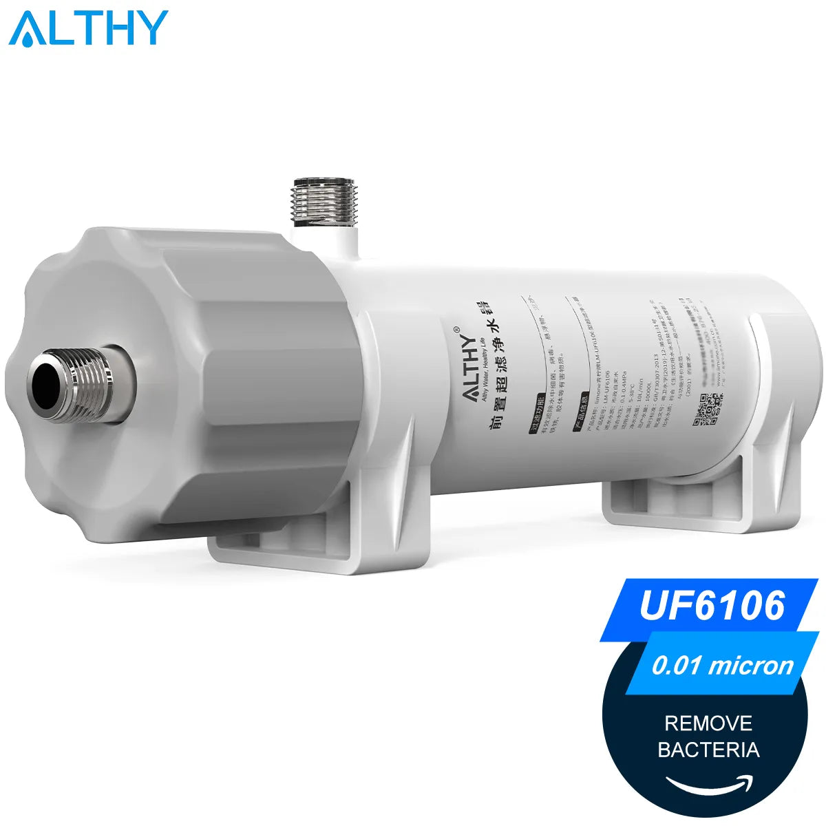 ALTHY – système de purification de filtre à eau par ultrafiltration PVDF 0,01 μm, pour réduction bactérienne, Membrane UF lavable, eau potable