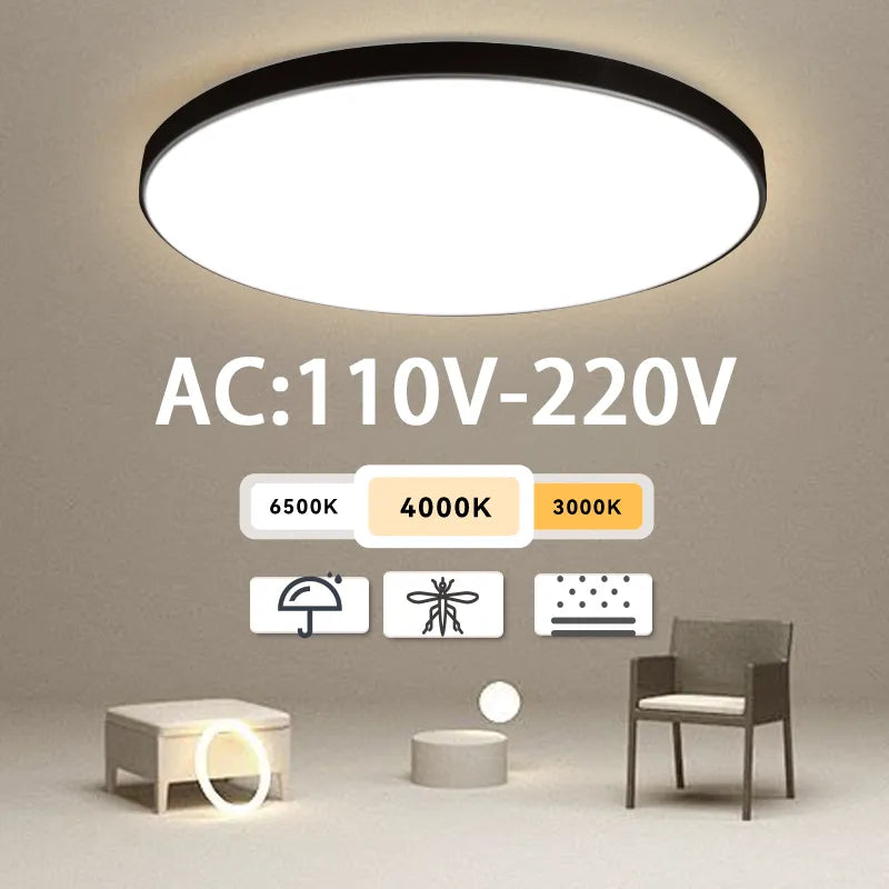 Luz de techo Led moderna CA 110V-220V lámpara de techo 18W 30W 40W para sala de estar dormitorio iluminación de cocina