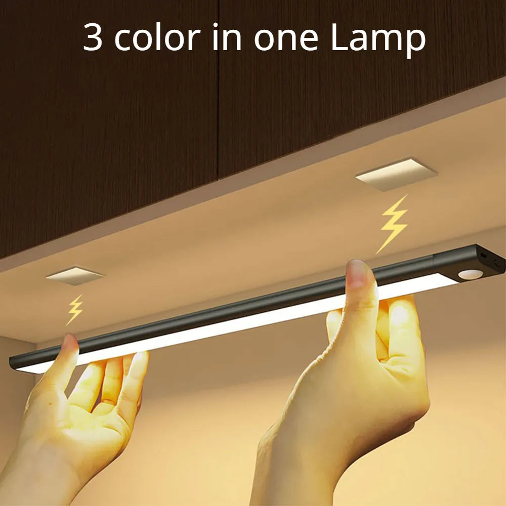 Lumière LED sans fil avec capteur de mouvement, Rechargeable par USB, luminaire décoratif d'intérieur, idéal pour une armoire, une garde-robe ou une cuisine