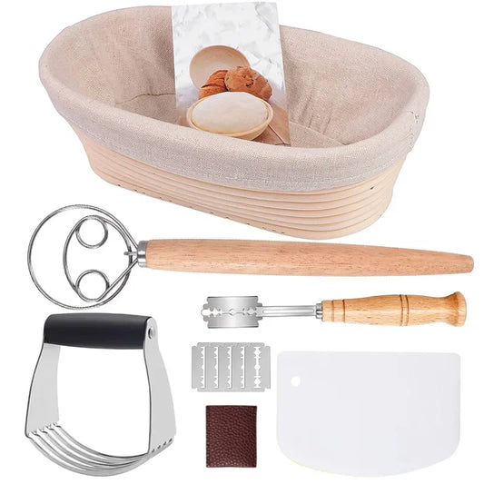 Ensemble d'outils de cuisson, paniers de fermentation de la pâte à pain, pour boulangers professionnels et amateurs, panier en rotin au levain, outil de cuisine