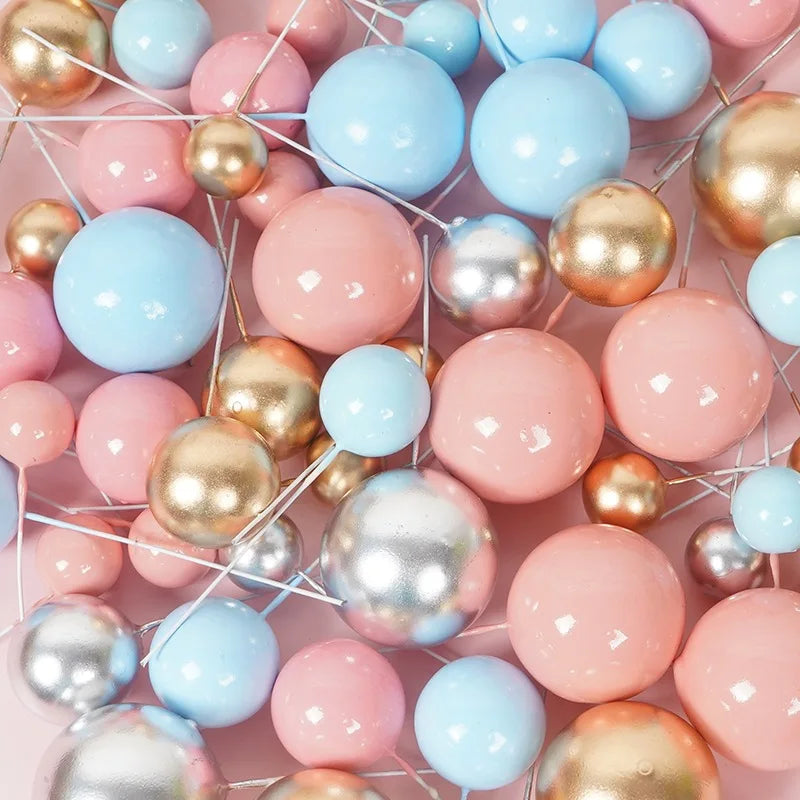 Décoration de gâteau en forme de boule d'or et d'argent, 20 pièces, décoration de gâteau de joyeux anniversaire, drapeau de Cupcake à faire soi-même, décor de boule de noël de mariage, décoration d'anniversaire