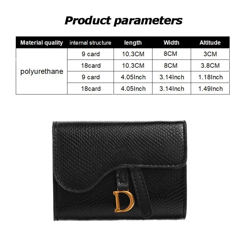 Women Luxury Card Holder Short Wallet Mini PU Letter Wallet Multi Card Card Holder Small Multi Functional Clutch Bag