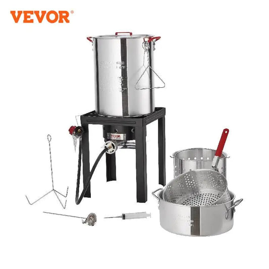 Kit complet de brûleur au propane pour friteuse à dinde VEVOR Gas One, 30 Qt. Dinde et 10 Qt. Ensemble cuiseur vapeur pour friteuse à poisson, brûleur de 50 000 BTU