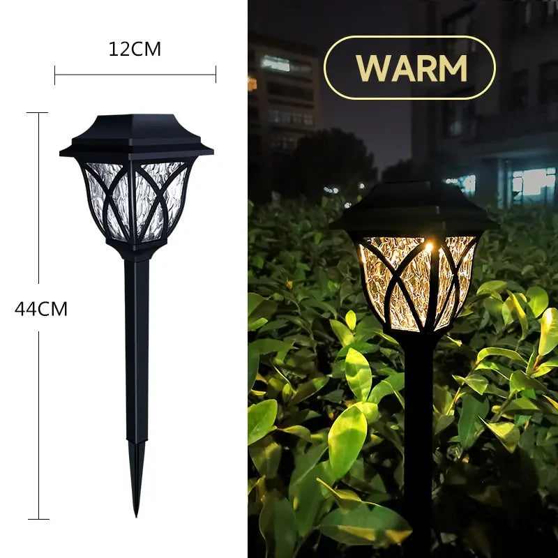 2 pièces/lot Led lampes solaires de pelouse extérieure étanche lumière chaude lampe de décoration de jardin pour passerelle chemin Villa cour allée