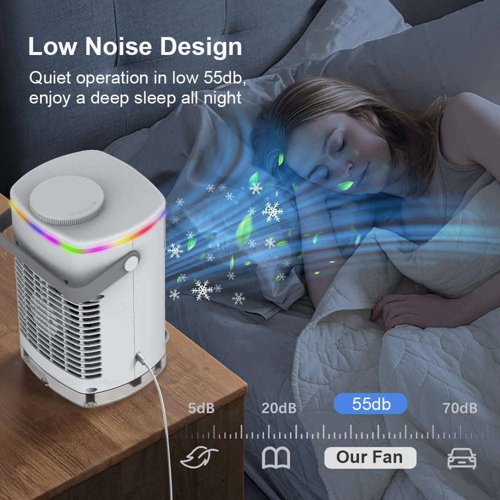 Climatiseur Portable, Mini refroidisseur d'air, USB, ventilateur de refroidissement à eau glacée, avec humidificateur, pour chambre à coucher, 700ml