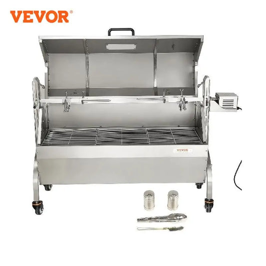 VEVOR – gril de rôtisserie en acier inoxydable, avec couvercle à capuche, avec pare-brise, barbecue, cochon entier, agneau, chèvre, charbon de bois