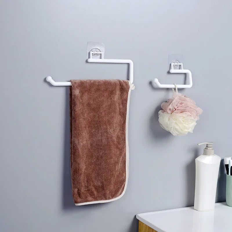 Paper Towel Holders Wall Hanging Toilet Paper Holders Bathroom Washcloth Rack Kitchen Items Stand Home Storage Rack Organization