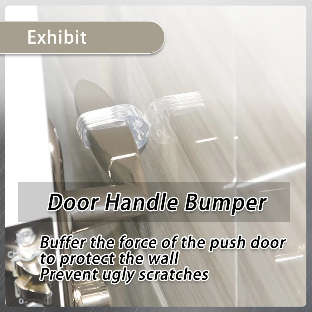 8/4Pcs Handles Door Stopper Punch-free Door Stops Transparent Round Protection Door Knob Bumper Walls Furniture Protector Pad