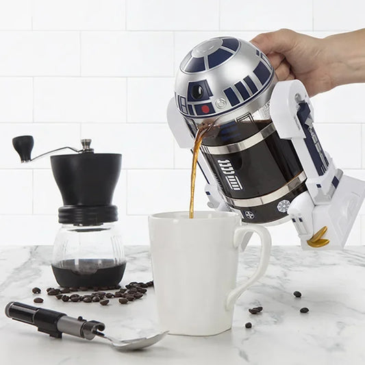 960 ml Moka cafetière à main R2-D2 dessin animé Star Wars Robot bureau maison manuel thermique en acier inoxydable pressage Mini cafetière