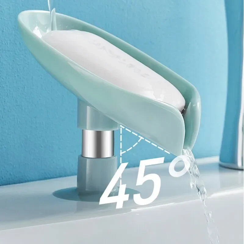 1pcs Drain Soap Holder Leaf Shape Soap Box Suction Cup Tray Drying Rack for Shower Sponge Container Kitchen Bathroom Accessories