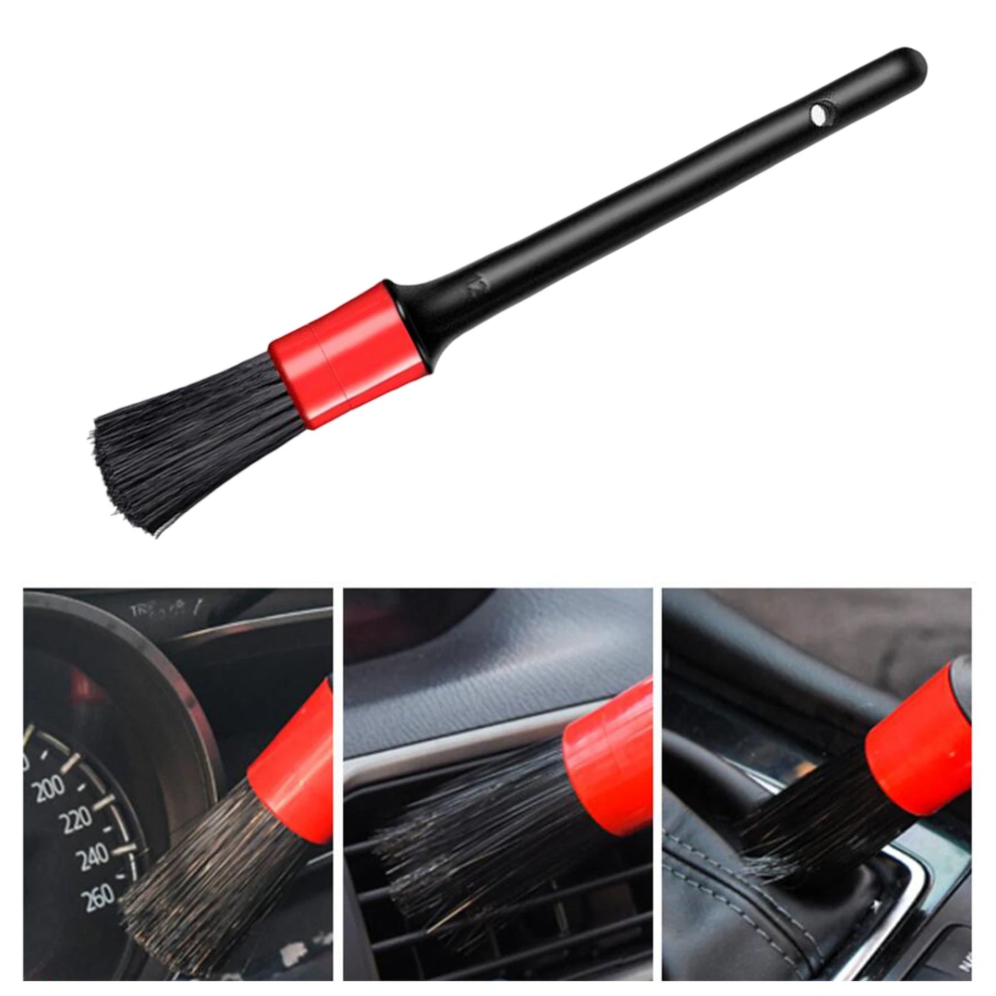 Kit de cepillo de limpieza de coche, cepillos de detalles automotrices para Interior de coche, juego de cepillos para detalles, llantas de rueda, cepillo de limpieza de plástico, 1/5 Uds.