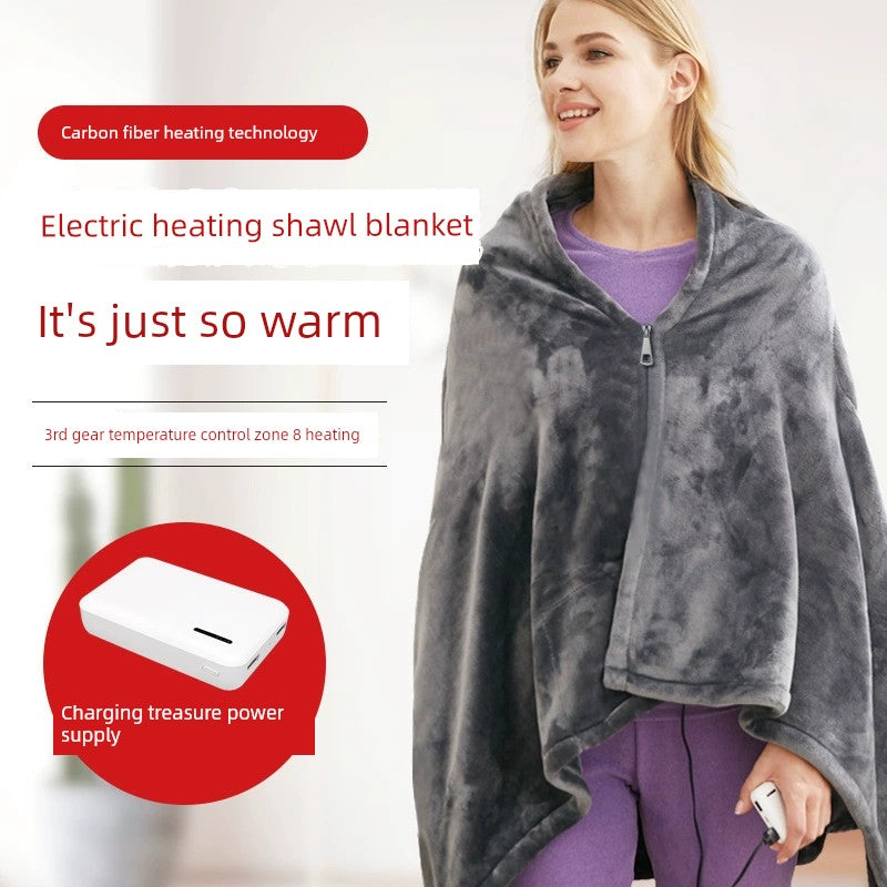 Electric Blanket Rechargeable Heating Blanket Warm Heating Pad Travel Office Lunch Break Shawl Blanket Multifunctional Electric Blanket