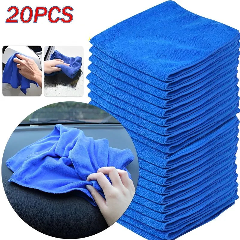 Serviettes en microfibre, 1 à 20 pièces, chiffon de séchage pour lavage de voiture, chiffons de nettoyage ménager, chiffon de polissage pour détails automobiles, outils de nettoyage pour la maison