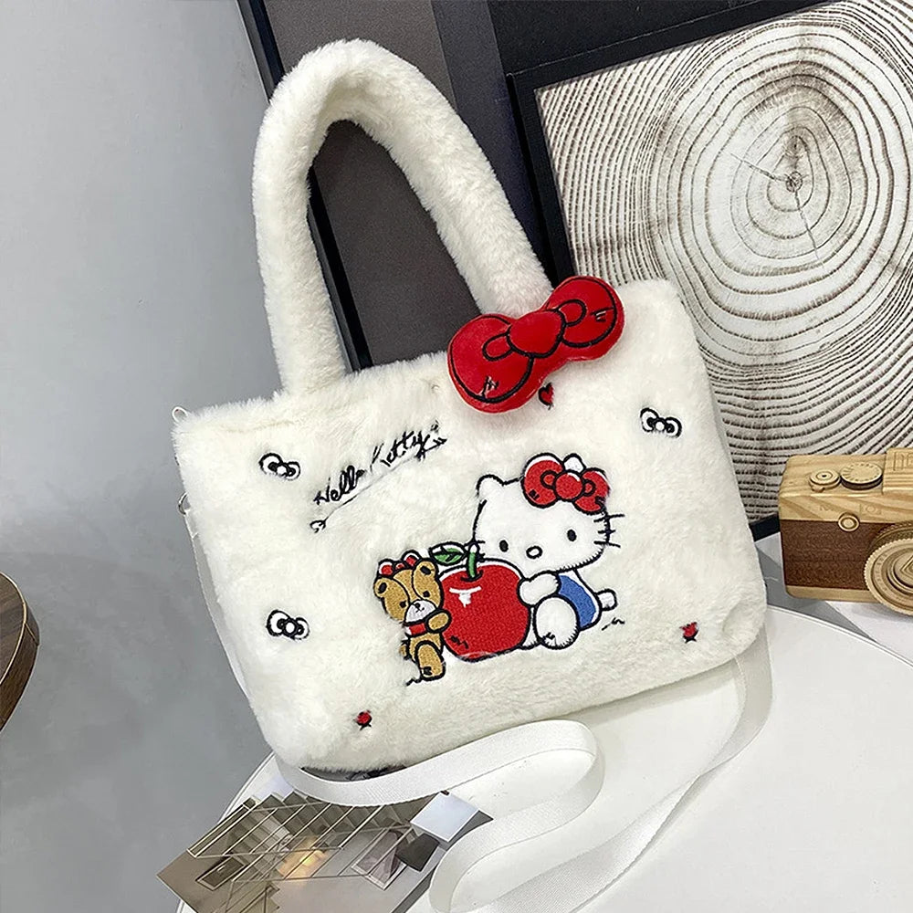 Sanrio Hello Kitty sac en peluche Kawaii Kuromi ma mélodie mignon dessin animé sac à main cannelle stockage fourre-tout sacs femmes fille cadeaux