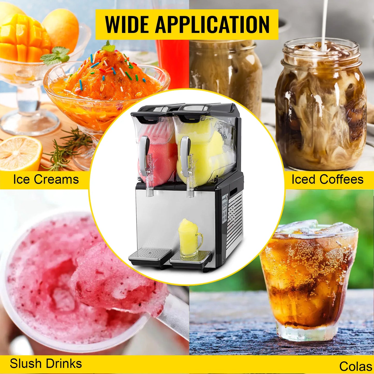 VEVOR – Machine à Slushie commerciale, 10l, 20l, 30l, distributeur de boissons glacées, jus frais, Smoothie, Slush, distributeur de boissons glacées, pour la maison