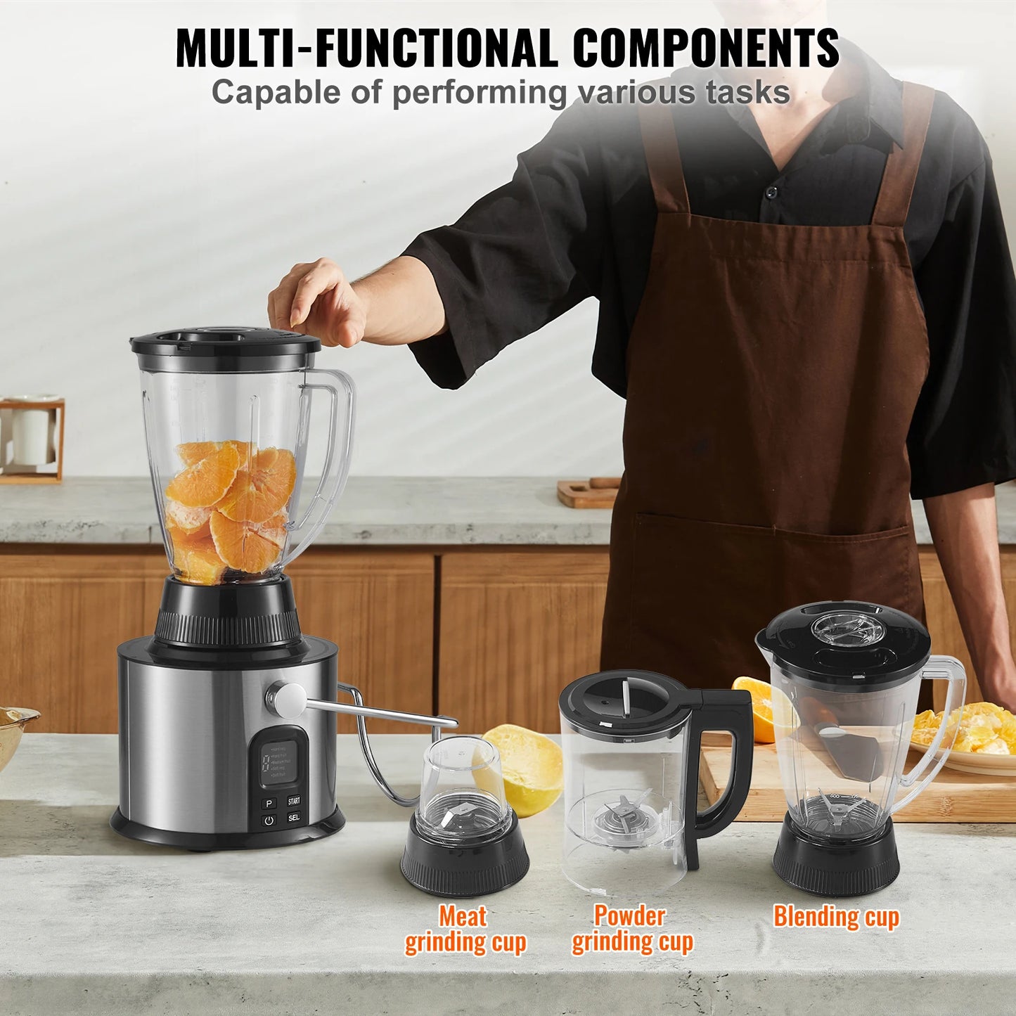 VEVOR Centrifugal Juicer mixer Machine Fruits Vegetables Juice Extractor portable mini blender 850W 5 Speeds for kitchen Home