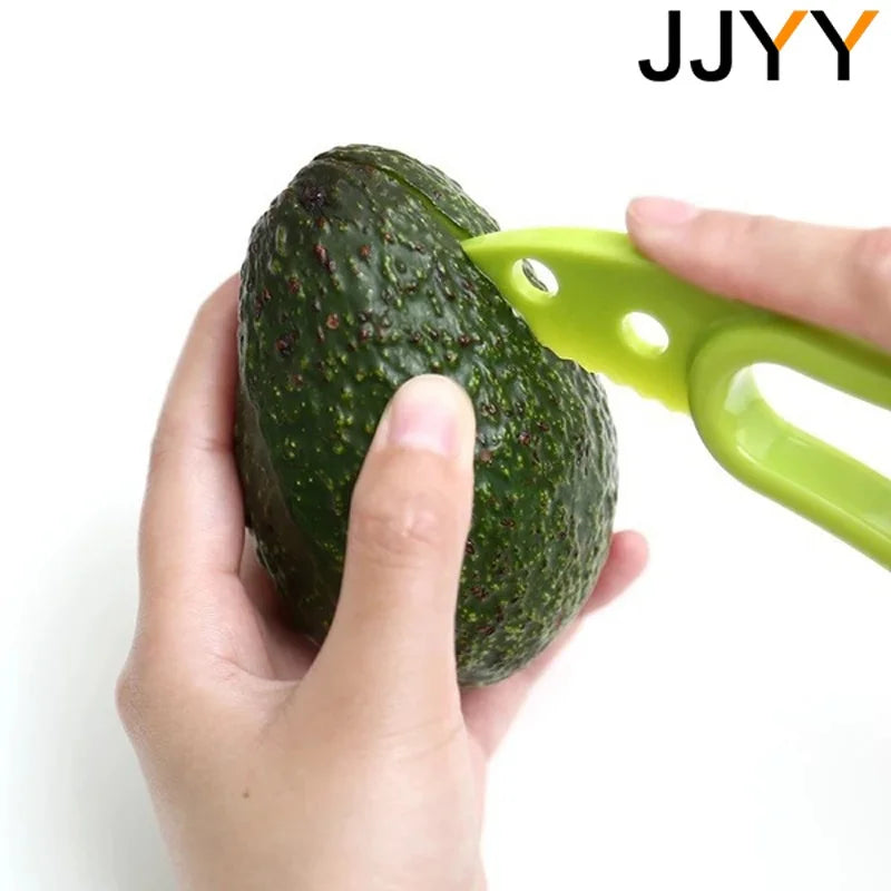 JJYY 3 en 1 trancheuse d'avocat carottier beurre éplucheur de fruits coupe séparateur de pulpe couteau en plastique outils de cuisine pour légumes