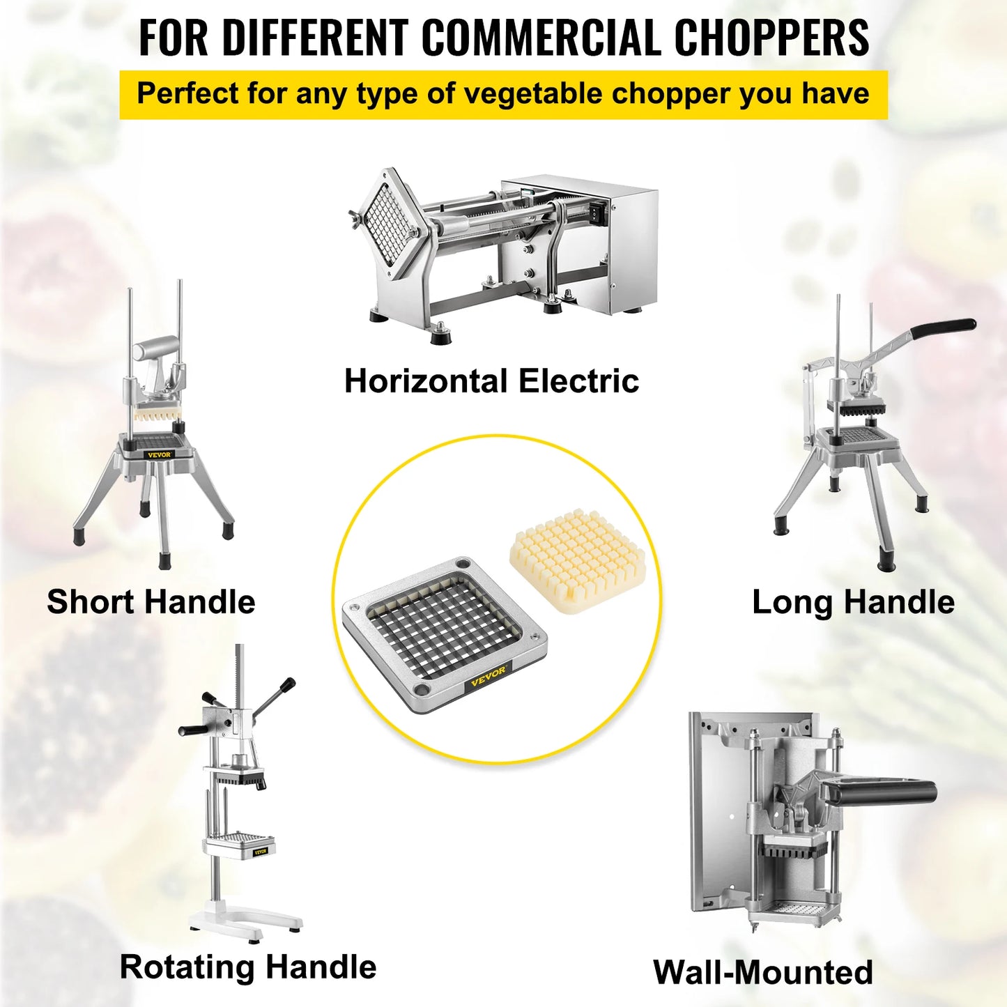 VEVOR 3/8,1/4,1/2 pouces coupe-frites avec lame de hachoir de remplacement pour couper les pommes de terre carottes oignons concombres champignons