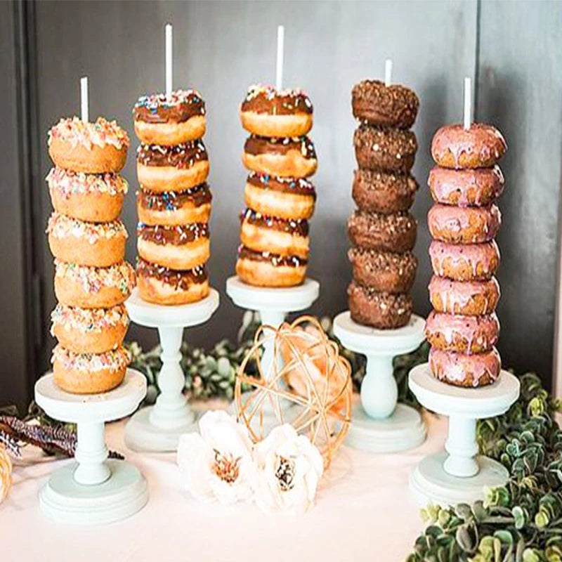 Soporte de madera para Donuts, soportes de pared para tablero de exhibición, decoración para mesa de boda y fiesta de cumpleaños para niños, suministros de baño para bebé