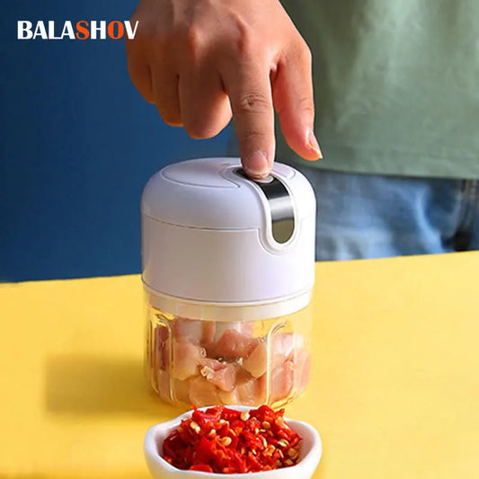 USB Electric Food Mixers Kitchen Garlic Chopper Meat Garlic Masher Press Vegetable Chili Chopper Press Home Mini Masher Machine