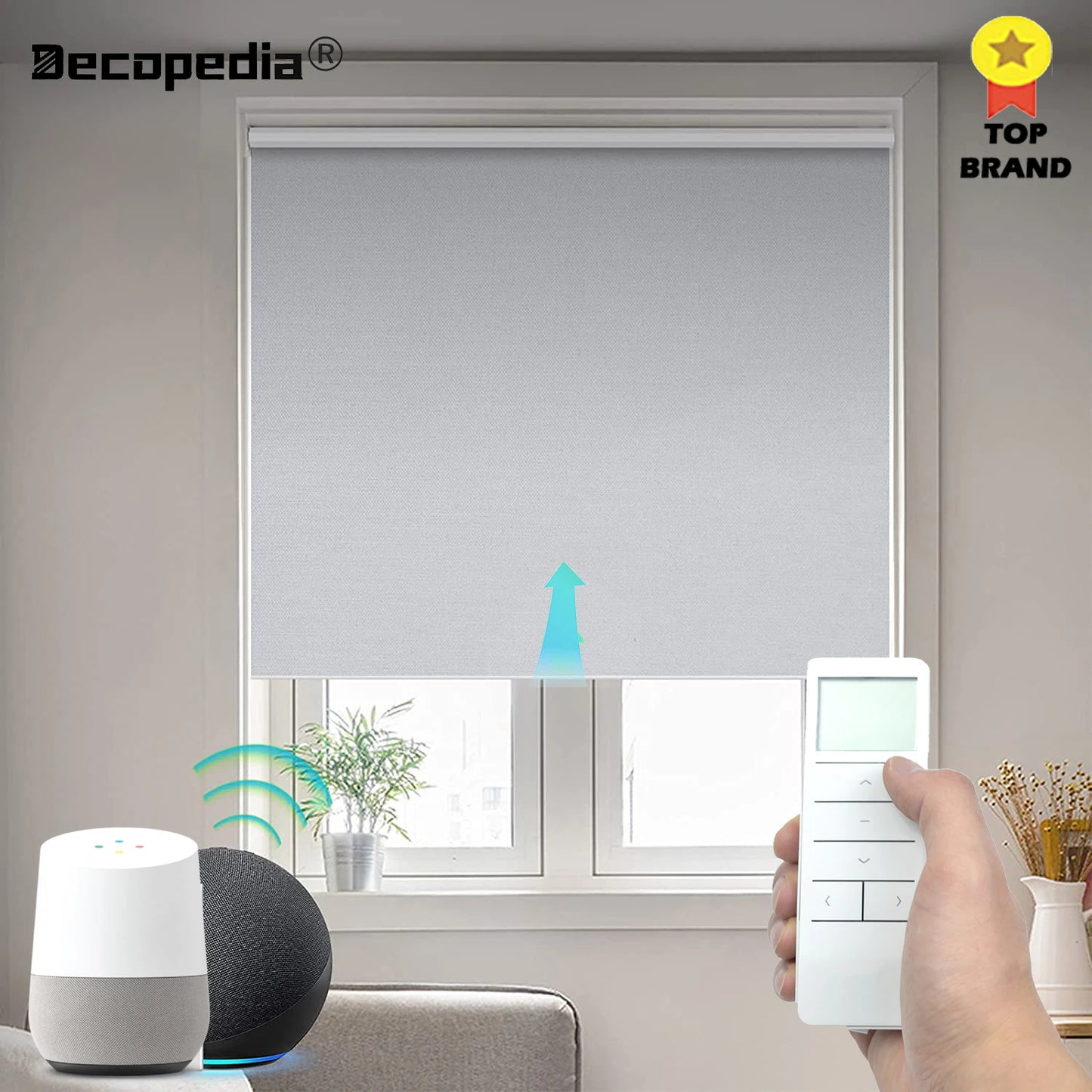 Decopedia – stores roulants personnalisés pour fenêtre de maison, stores motorisés pour fenêtres occultants jour et nuit, Wifi, maison intelligente Google Alexa